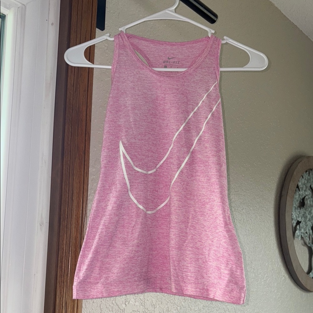 Nike Girls Dri-FIT Sleeveless Tank Top Pink Heathered Youth Medium